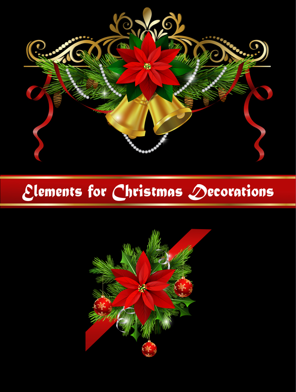 Beautiful christmas decorations design elements vector 14