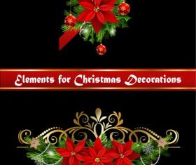 Beautiful christmas decorations design elements vector 15