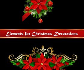 Beautiful christmas decorations design elements vector 17