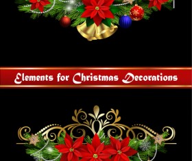 Beautiful christmas decorations design elements vector 18