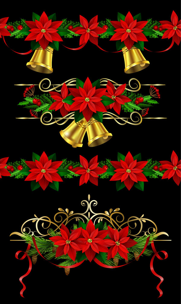 Beautiful christmas decorations design elements vector 19
