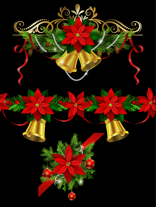 Beautiful christmas decorations design elements vector 20