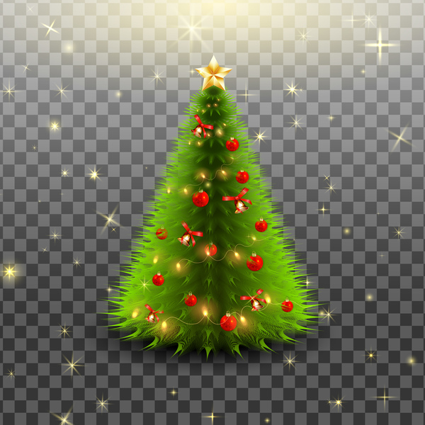 Beautiful christmas tree illustration vector 02