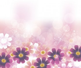 Beautiful flower with shiny background vector 02
