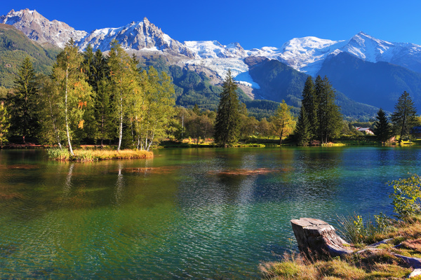 Beautiful lakes and mountains Stock Photo