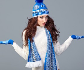 Beautiful winter fashion model Stock Photo 01