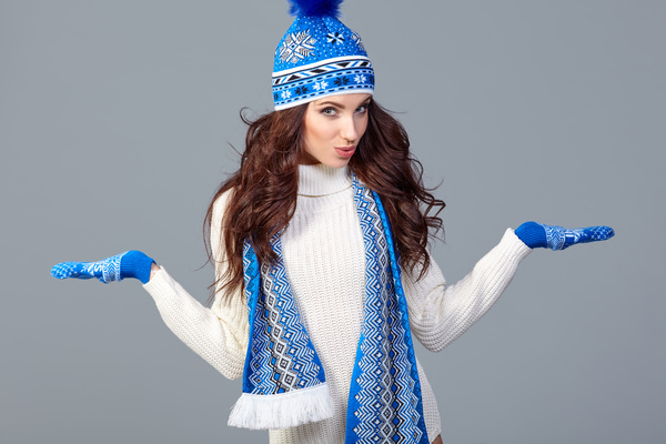 Beautiful winter fashion model Stock Photo 01