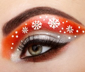 Beautiful woman with eyes, color eye shadow Stock Photo 01