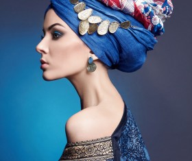 Beautiful women dressed in folk costumes Stock Photo 03