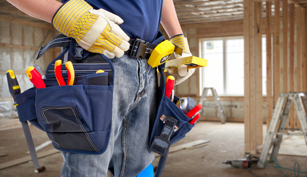 Belt Toolkit for construction workers Stock Photo