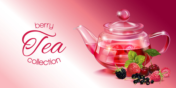 Berry tea vector