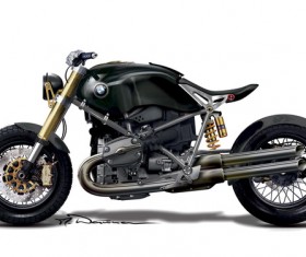 Black BMW Motorcycle Stock Photo