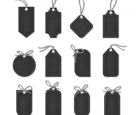 Black blank tags vector set
