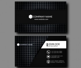Black business card template creative vector 01