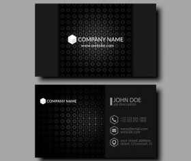 Black business card template creative vector 02