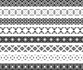 Black floral seamless borders vector 01