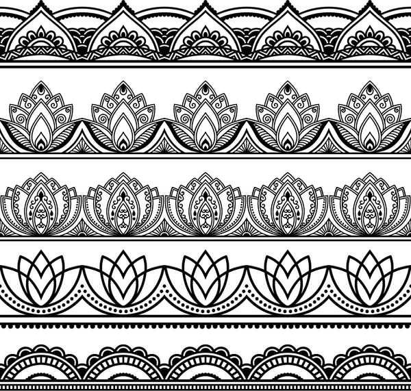 Download Black floral seamless borders vector 02 free download
