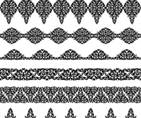 Seamless black lace borders vectors 05 free download