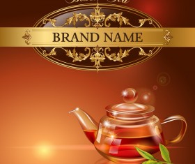 Black tea poster template vector
