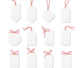 Blank white tags vector set 01