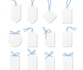 Blank white tags vector set 02
