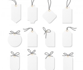 Blank white tags vector set 03