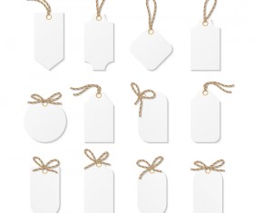 Blank white tags vector set 04