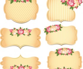 Blank yellow labels card with flower vector