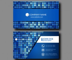 Blue business card vector template