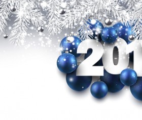 Blue blue new year background with 2017 christmas vector 01