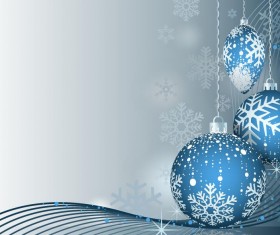 Blue christmas ball with abstract background vector