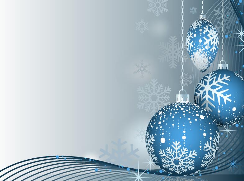 Blue christmas ball with abstract background vector