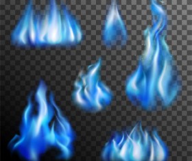 Blue flame illustration vector material 01
