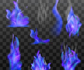 Blue flame illustration vector material 03