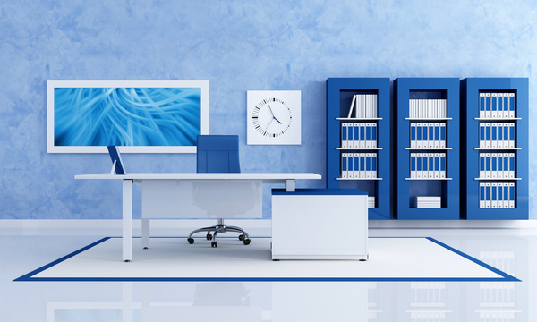 Blue modern office HD picture free download