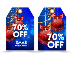 Blue styles christmas discount tags vector
