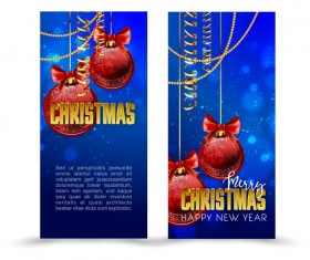Blue styles christmas vertical banner vector