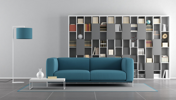 Bookcase With Sofa Interior Design Hd Picture Free Download