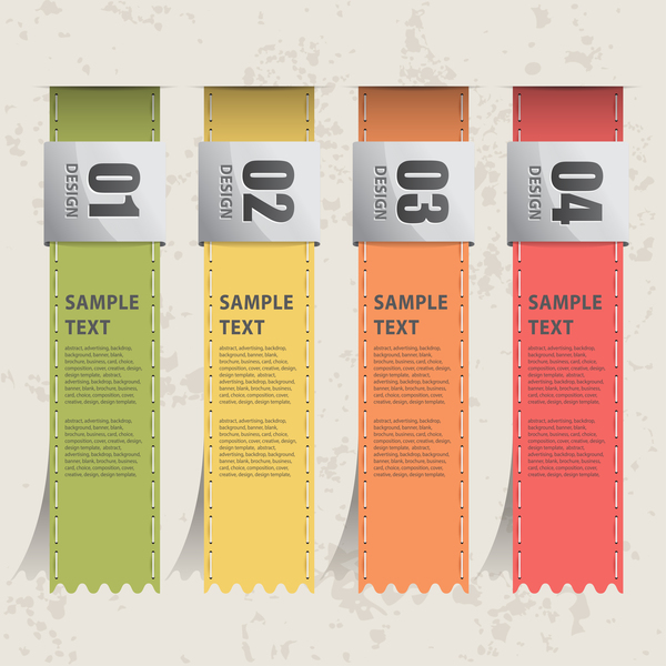 Bookmarks banners with numbers vector