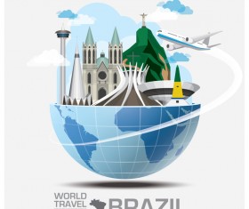 Brazil travel vector template
