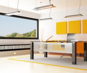 Bright modern office orange closet HD picture