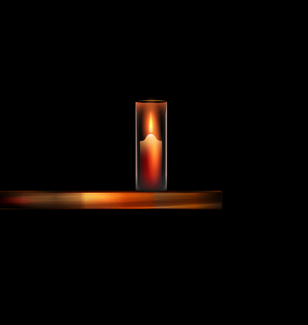 Candles and dark background vector material 01