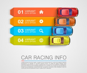 Car racing infographic vector set 01
