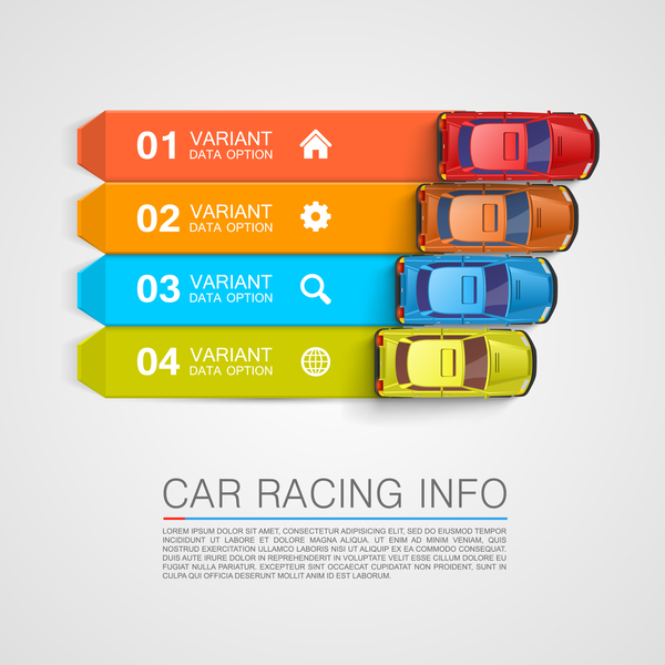 Car racing infographic vector set 01