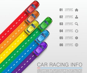 Car racing infographic vector set 02