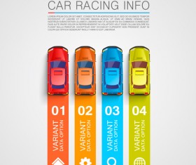 Car racing infographic vector set 03