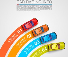 Car racing infographic vector set 04