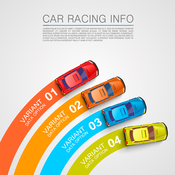 Car racing infographic vector set 04