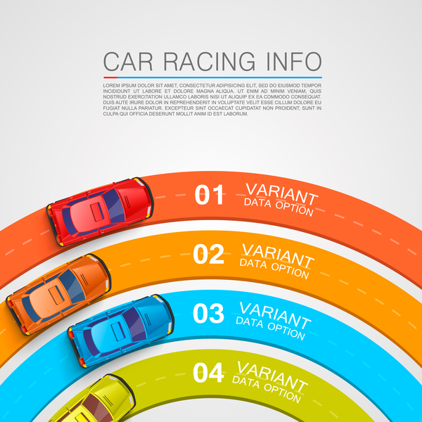 Car racing infographic vector set 05