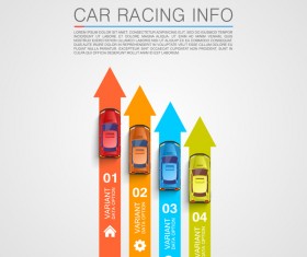 Car racing infographic vector set 07